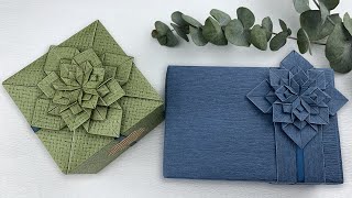 Gift Wrapping | 禮物包裝教學+禮物盒摺紙花裝飾2.0（折り紙）