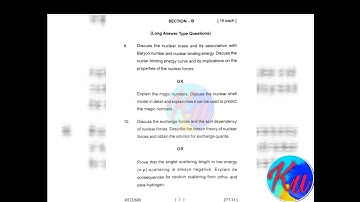 Nuclear Physics paper kumaun University |M.sc third semester Physics Paper