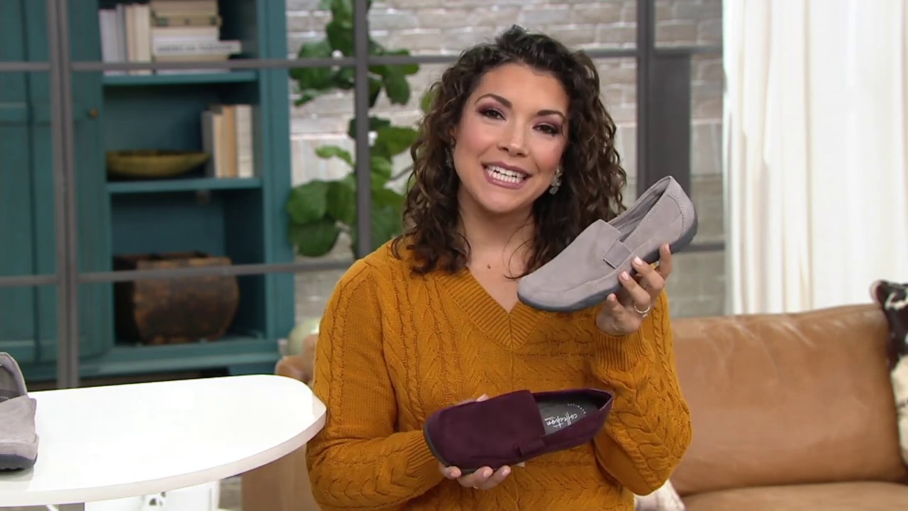 Clarks Collection Suede Slip-On Moccasins - Haley Park on QVC - YouTube
