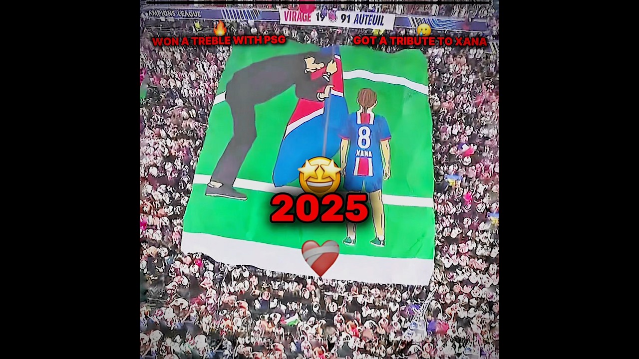 Psg tifo to Enrique and Xana after winning ucl🤩 
