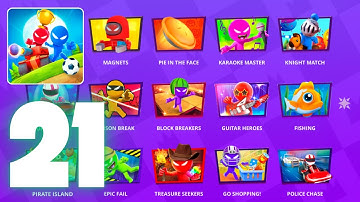 Stickman Party - Gameplay Part 21 Tournament Mode Random Mini Games 1-4 Players