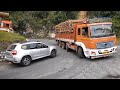 Bharat Benz 12 Wheel Truck Handling the Hills