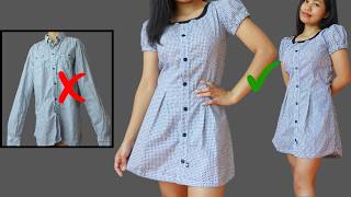 DIY Creative Ideas | How to Make the Perfect Summer Dress From a Shirt in 10 Minutes| How to recycle
