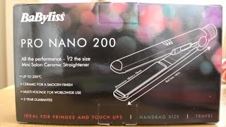 Babyliss Pro Nano 200 Mini Straightener - Unboxing [HD]