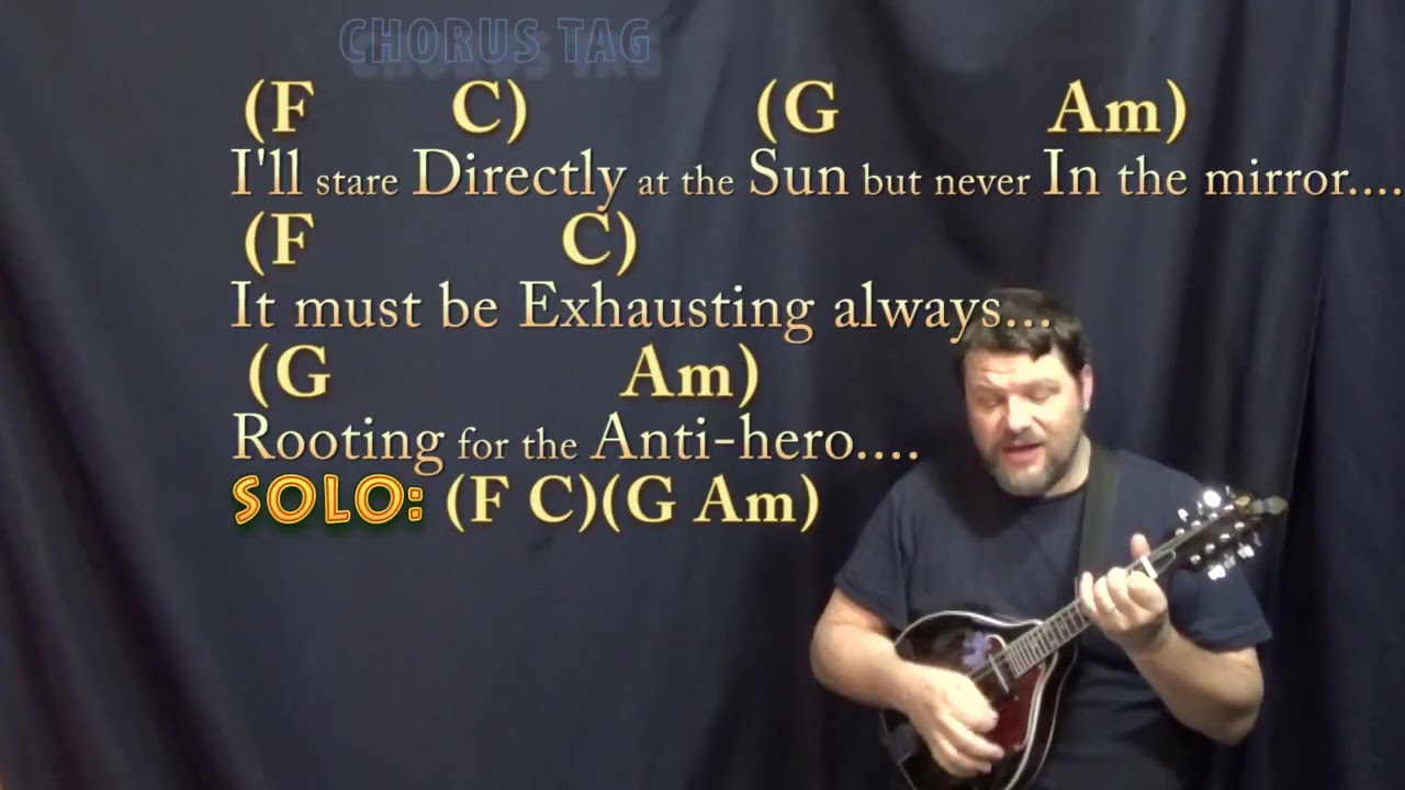Anti-Hero (Taylor Swift) Mandolin Cover Lesson in C with Chords/Lyrics  