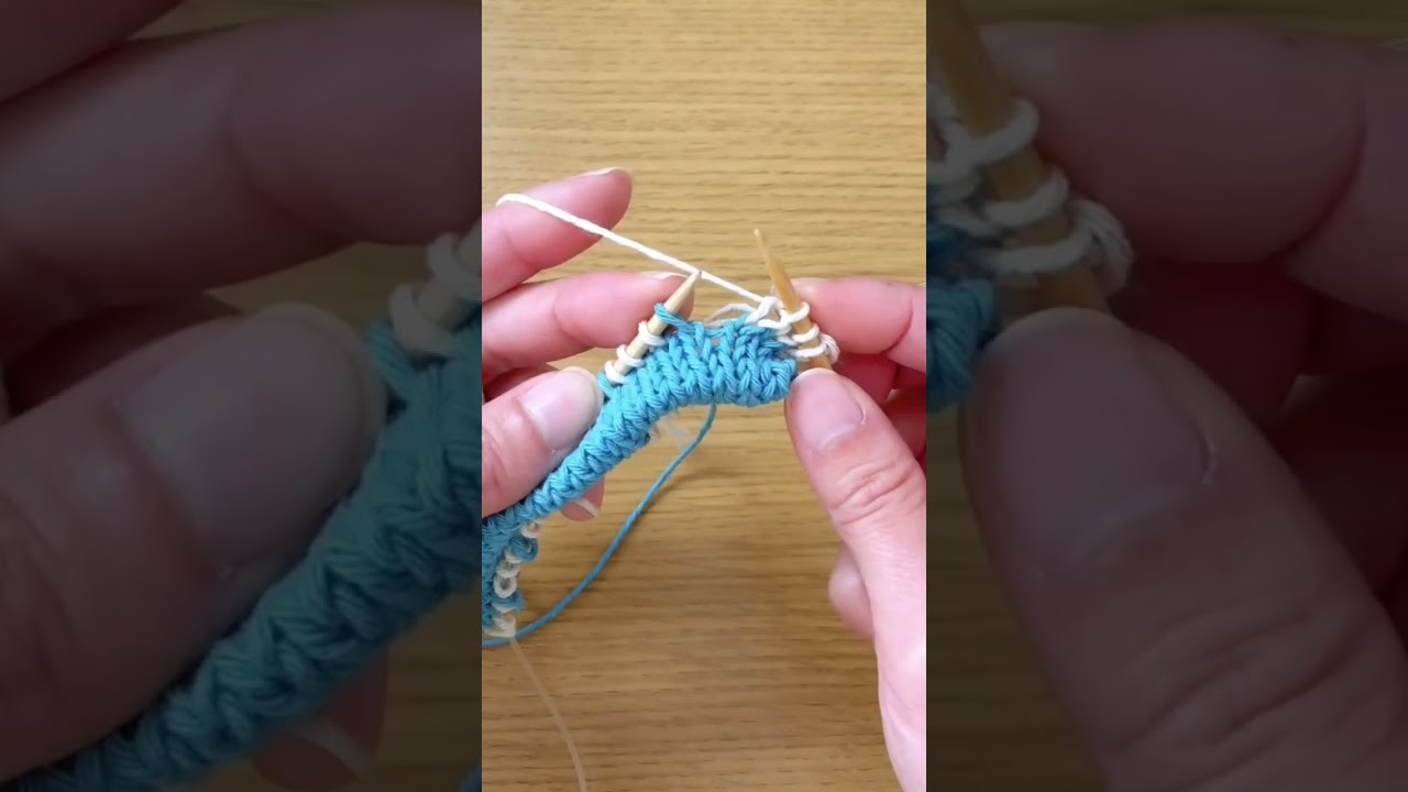 棒針編みで簡単模様のバネ口ポーチ作るよ　コットン糸　初心者さんにもおすすめ