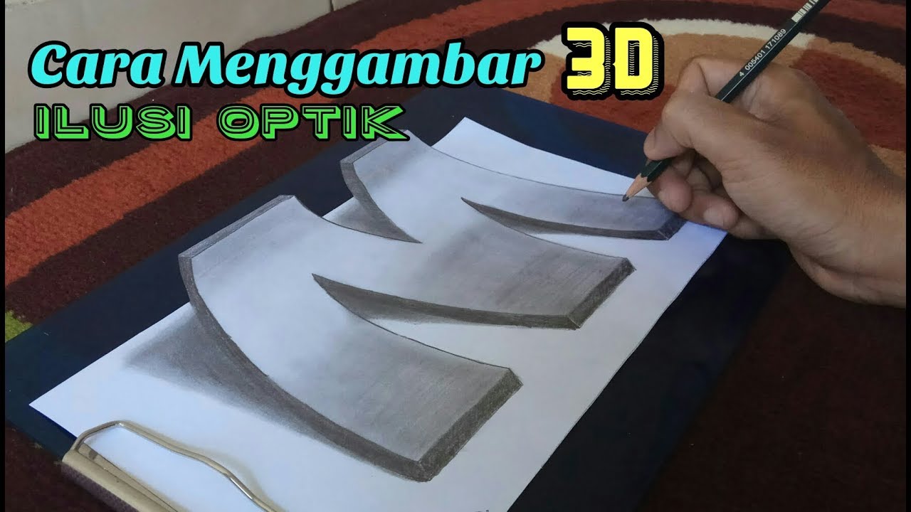 Cara Menggambar 3D Keren Huruf Timbul YouTube