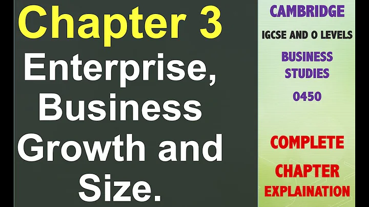 Chapter 3 Enterprise Business Growth and Size | Business Studies | IGCSE and O Levels |