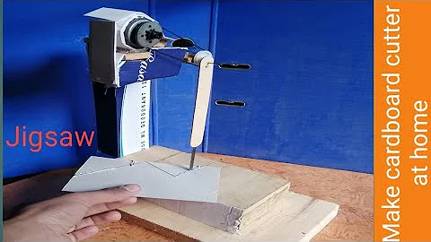 How to make scroll saw or jigsaw at home - cardboard cutter - electric saw