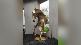 Decoration Home Garden Art  Animal Statue Outdoor Metal Large Statinless Steel Horse Sculpture