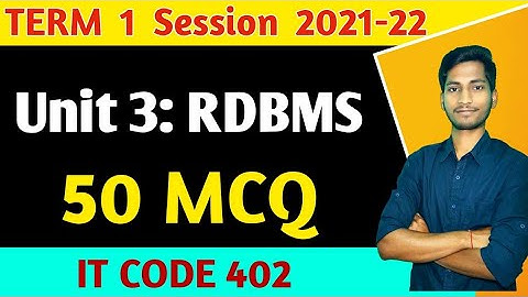 RDBMS Most Important MCQ for Term 1