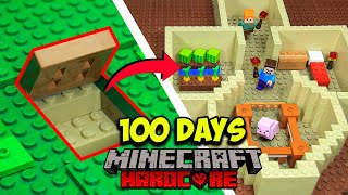 I Survived 100 DAYS Underground In Zombie Apocalypse Lego Minecraft Hardcore