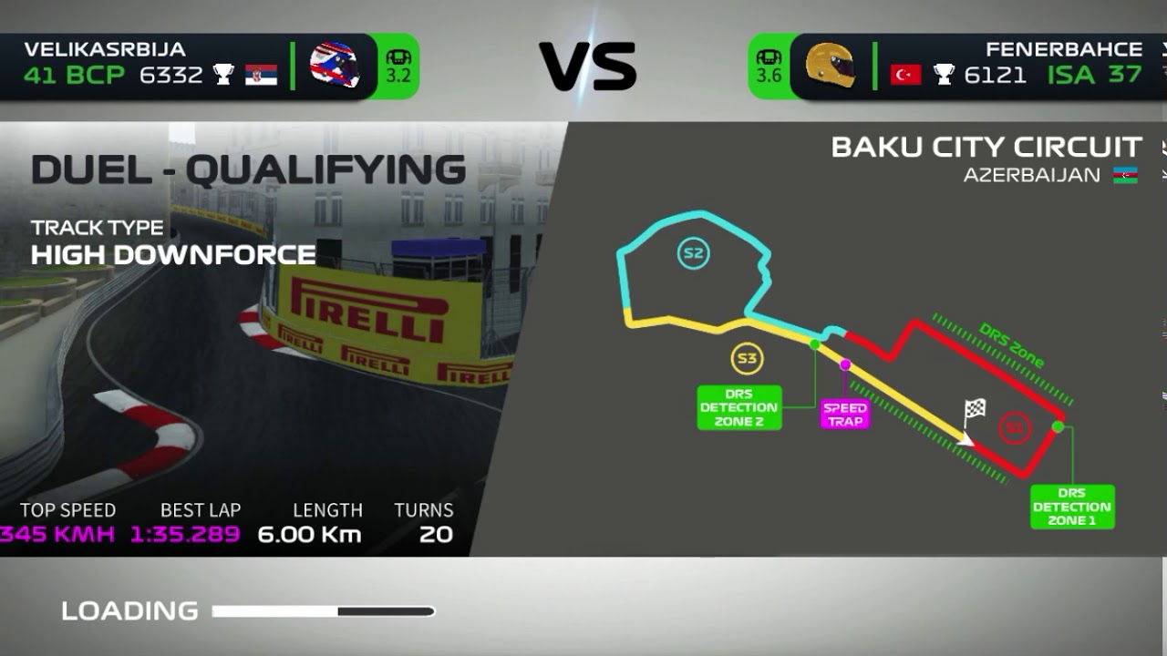 V.N. AZERBEJDŽANA - Kvalifikacije - F1 Igrica za mobitel - 369. Duel VELIKA SRBIJA