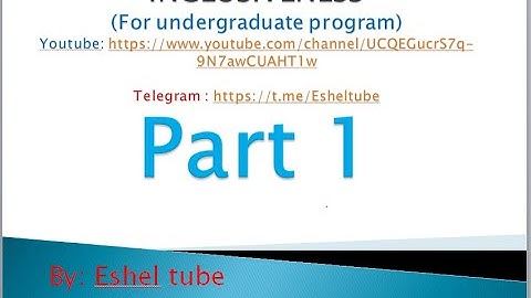 Inclusivness chapter 1part 1 by Afan Oromo