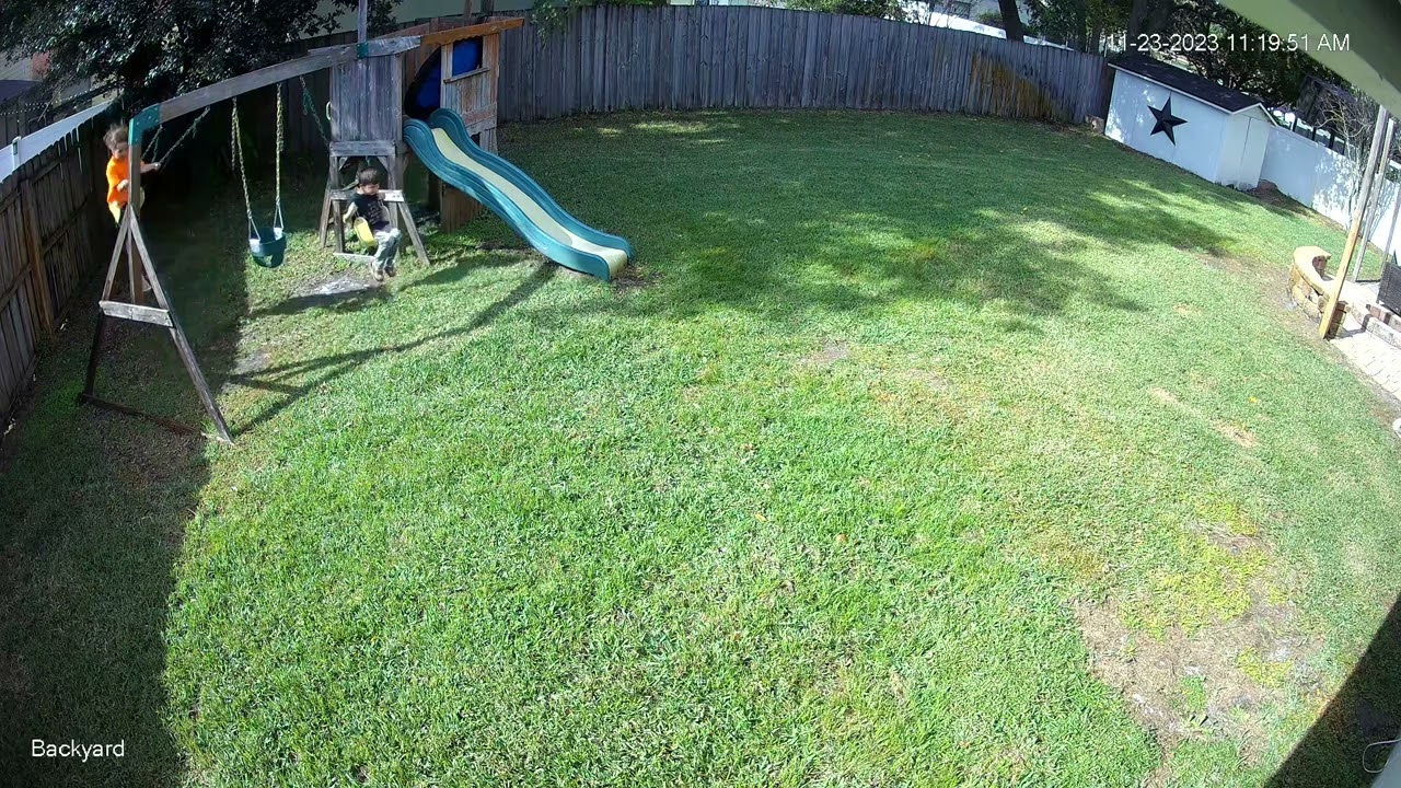 Girl goes on swing in backyard then falls off backward and faceplants into scorpion position