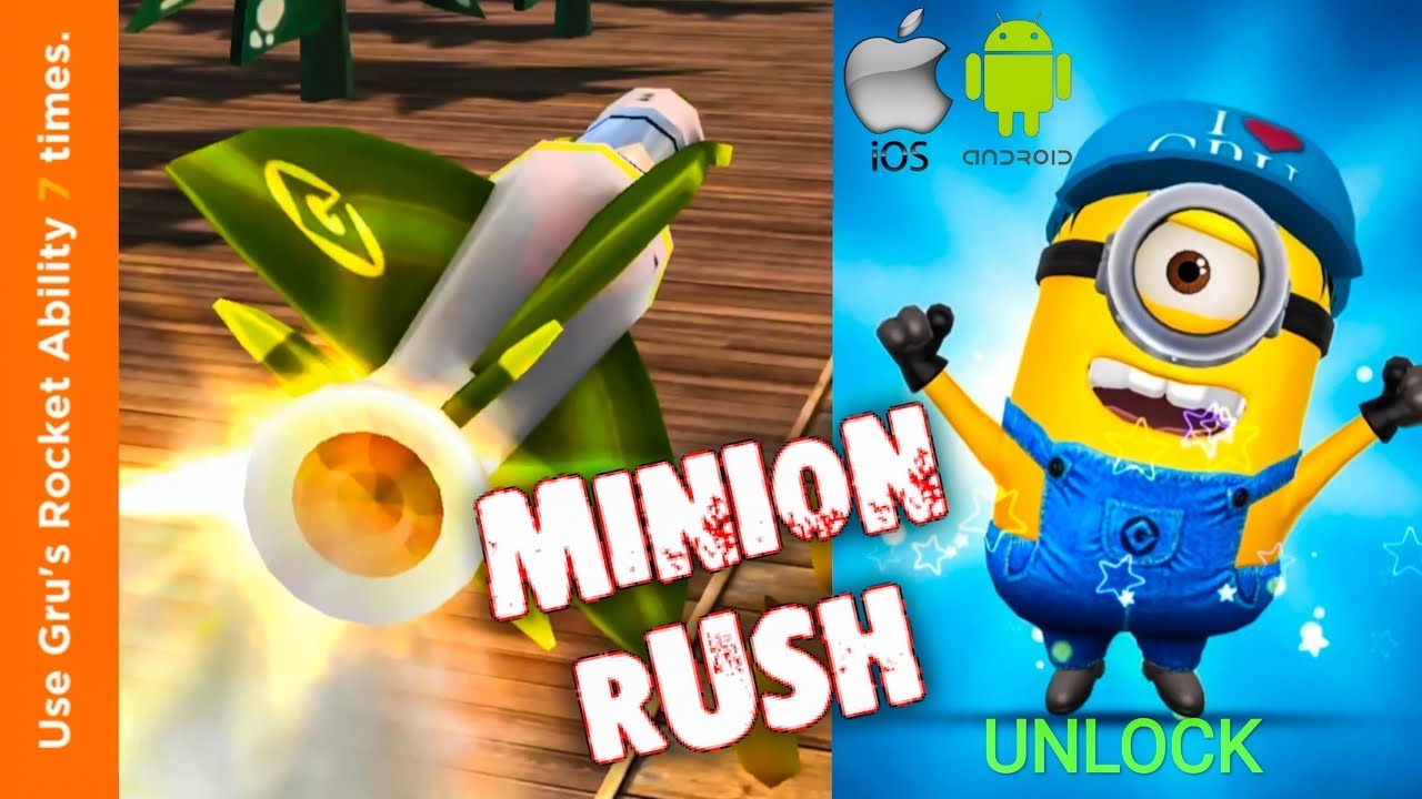 Minion Rush walkthrough Use Gru's Rocket Ability 7 times. YouTube