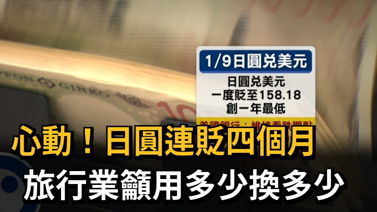 心動! 日圓連貶4個月「兌台幣維持0.20」 旅行業籲：用多少換多少－民視新聞