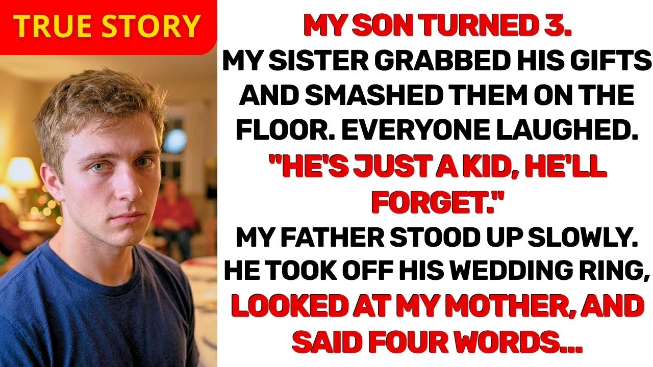 «Ты всегда был любимчиком» — Моя сестра разбила подарки моего сына — Потом папа снял кольцо и…