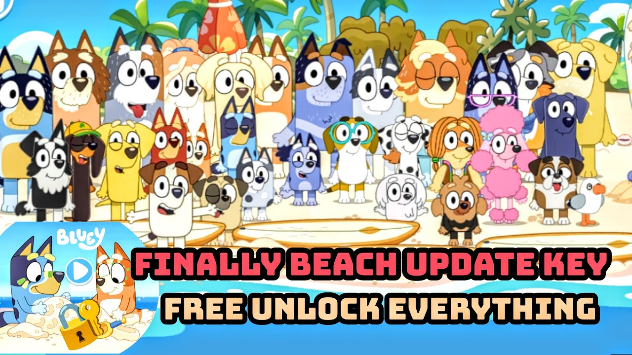 Bluey Let's Play Videogame Finally Beach Update Key Free Unlock ...