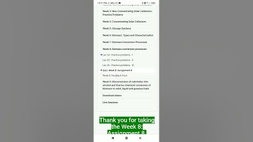 NPTEL Week-8 Assignment-8  2022 Answer Renewable Energy Engineering: Solar Wind and Biomass#Vikash