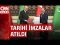 Cumhurbaşkanı Erdoğan Türkmenistan'da... Türkiye ve Türkmenistan arasında imzalar atıldı
