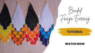 BRICK STITCH FRINGE EARRINGS TUTORIAL/ FRINGE BEADED EARRINGS TUTORIAL#mostacillas