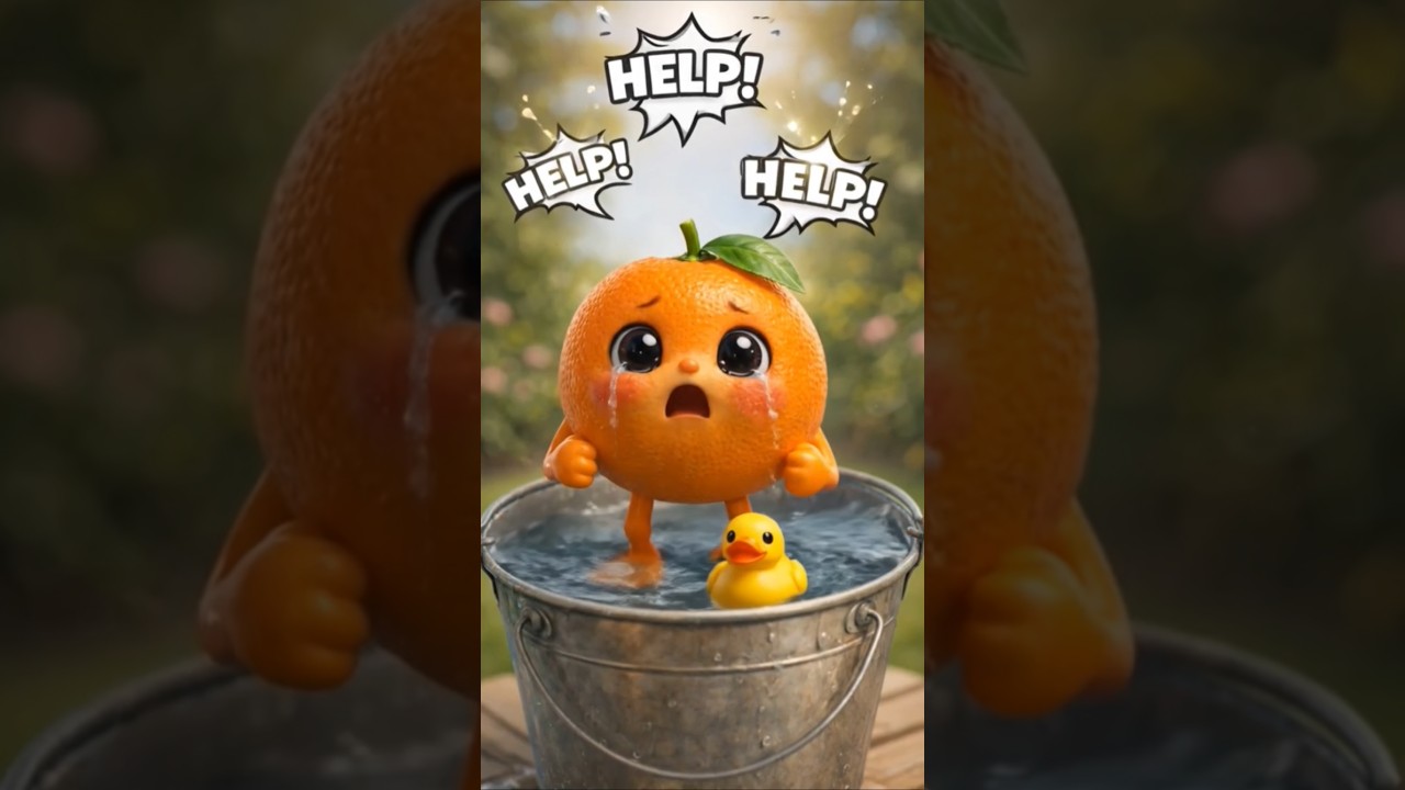 the cute orange baby is drowning in the water | 