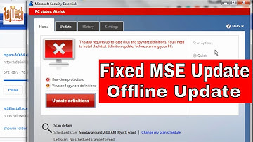 PC Status At Risk Windows 7 in Microsoft Security Essentials Offline Update by RajTech