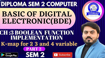 K-MAP FOR BASIC DIGITAL ELECTRONICS OF DIPLOMA SEM 2 COMPUTER|| BED CH 3 IMP | PART 2 |#gtuimp #gtu
