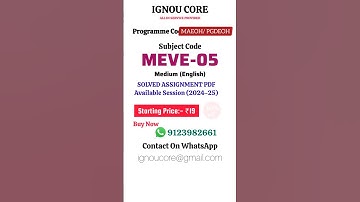 MEVE 05 Solved Assignment PDF 2024-25 in English, MAEOH/PGDEOH program MEVE-05 Solved assignments