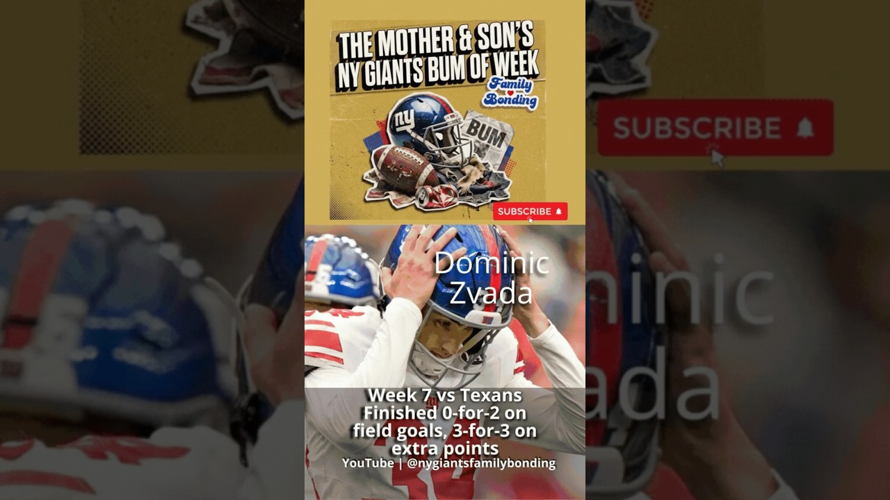 🚨NY Giants Bum of the Week Dominic Zvada WK 7 | Presented The Mother  & Son Fan Post-Game Show #nfl