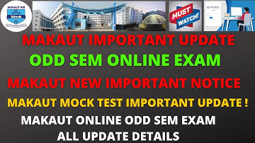 Makaut Odd Sem Online Exam Important New Notice | Makaut Mock Test | Makaut Exam Update | MAKAUT