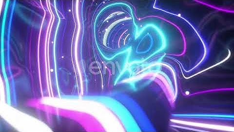 Glowing Neon Lines Move Inside | Motion Graphics - Envato elements