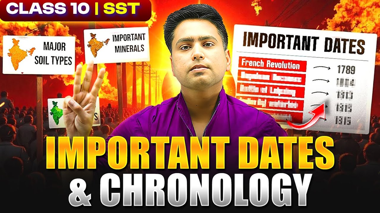 Class 10th SST || Most Important Dates Of History || Score 80/80 💥Kunal Sir PW