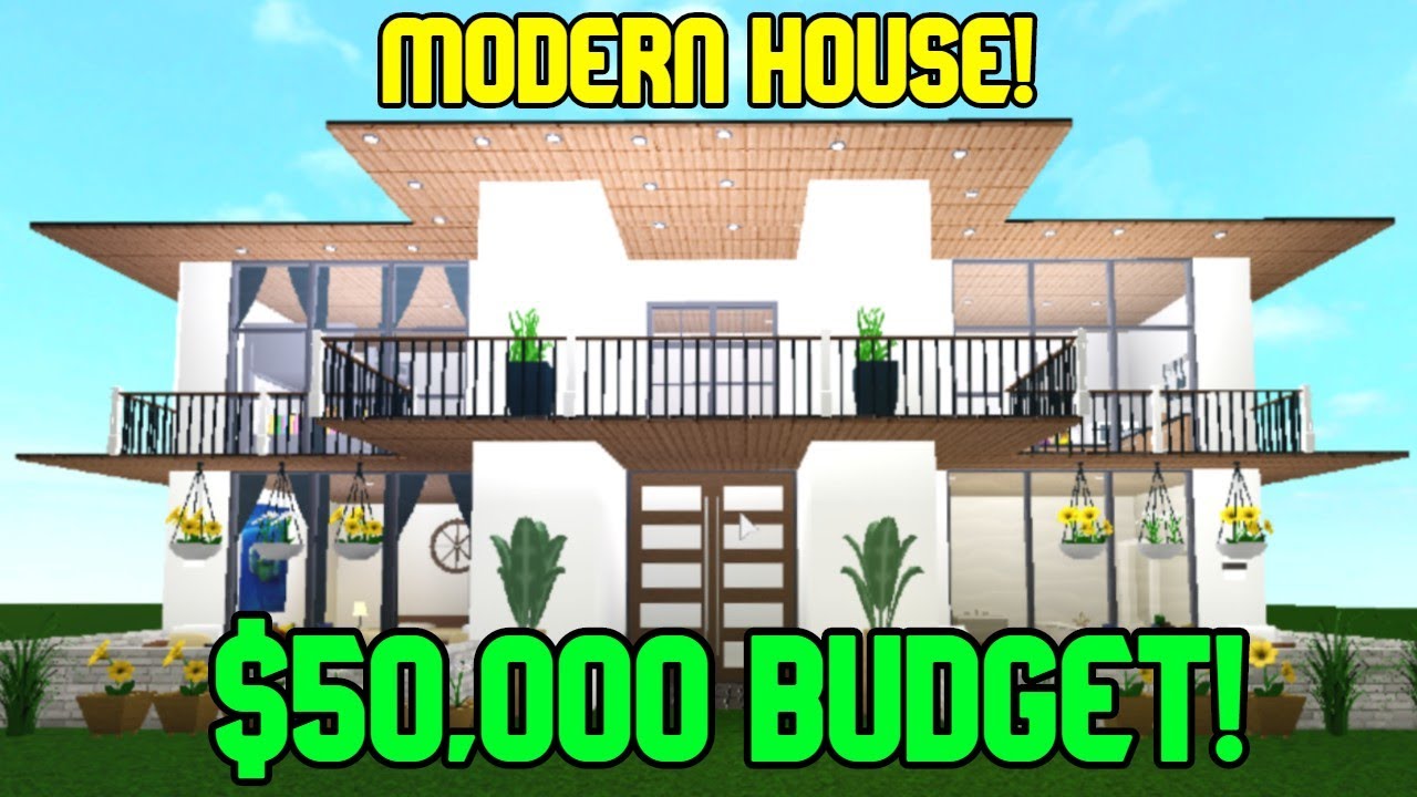 How To Build A Awesome Modern House In Bloxburg 50k Budget