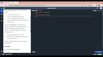 movieDirectors CodeSignal SQL MySQL