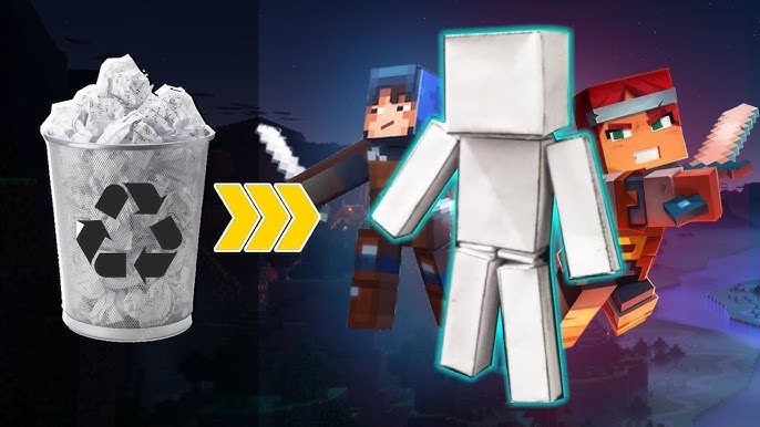 Boneco de minecraft imprimir recortar e montar