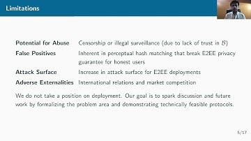 Anunay Kulshrestha - Identifying Harmful Media in E2EE: Efficient Private Membership Computation