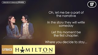 Video thumbnail of "#17 Hamilton - That Would Be Enough (VIDEO LYRICS)"