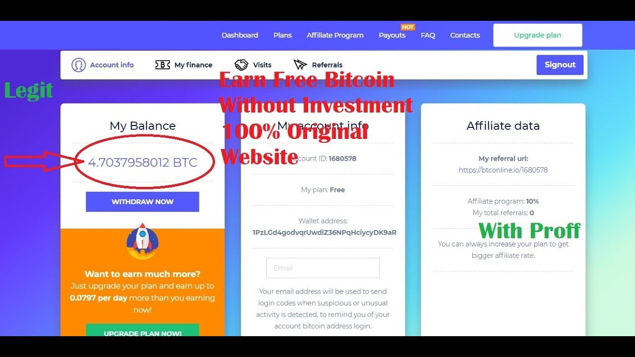 Online Bitcoin Earning Website Earn 0 04 Bitcoin Daily Without Investment Legit Original Website - 