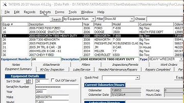 TATEMS Fleet Maintenance Software Parts Inventory Report And Spreadsheets