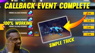 complete callback event in free fire | complete callback event | callback event kaise complete karen