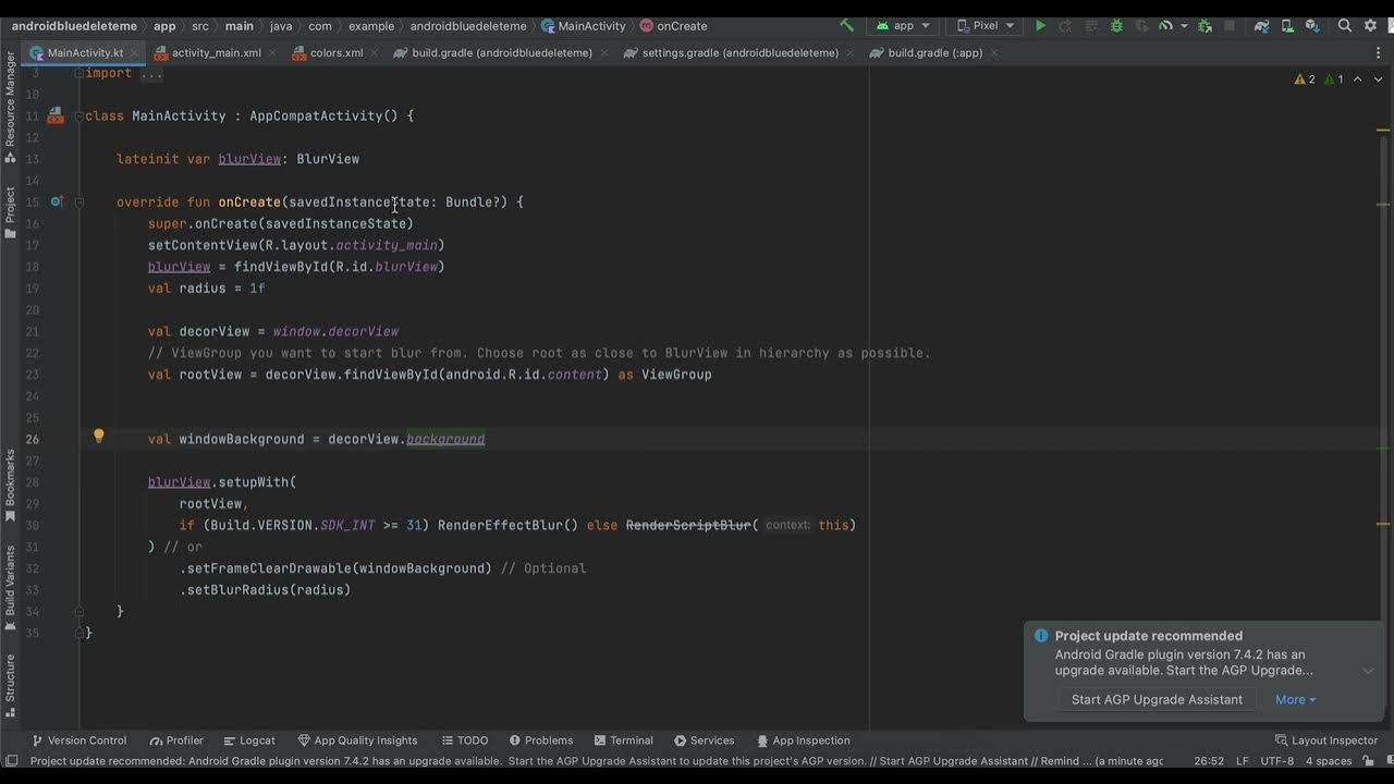 BlurView in native android app - YouTube