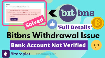 Bitbns Withdrawal Issue | Solved | Bank Verification Process 2021