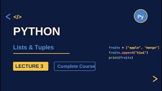 Sports Performance Complete Python Course | List & Tuples in Python | Lecture 3