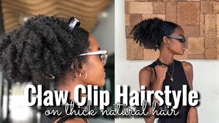 Claw Clip Hairstyle On Natural Hair| cute summer hairstyle🌼