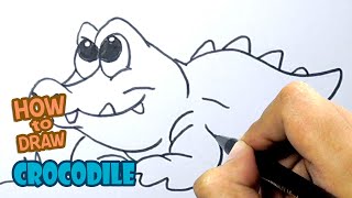 How to Draw Cute Crocodile Step by step