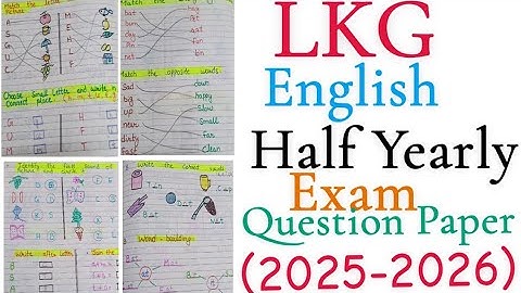 LKG English Half Yearly Exam Question Paper 2025-2026|LKG English worksheet|LKG Syllabus 2025-2026