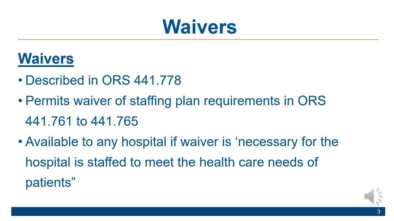OHA Hospital Staffing Shorts Variances And Waivers 1 24 25