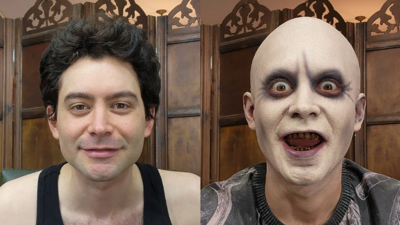 The Addams Family - Uncle Fester Makeup Process 